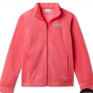Columbia Full-Zip Fleece Jacket  Girls Small 7-8 Coral Pink